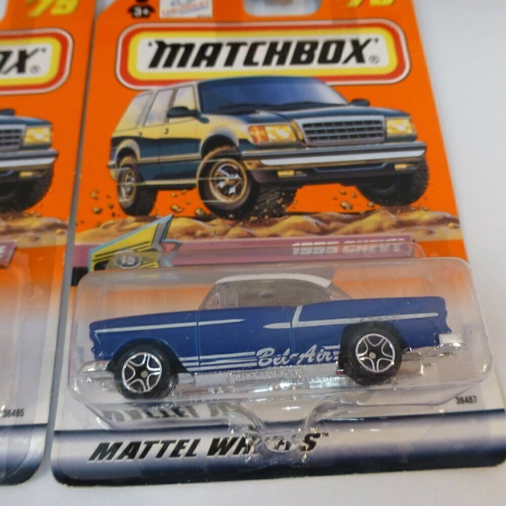Matchbox Cadillac Sedan Deville Corvette 55 57 Chevy Bel Air Diecast Lot Carded - Picture 6 of 10